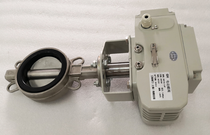 24V、12V電動(dòng)蝶閥_灑水車/消防車用閥正面圖
